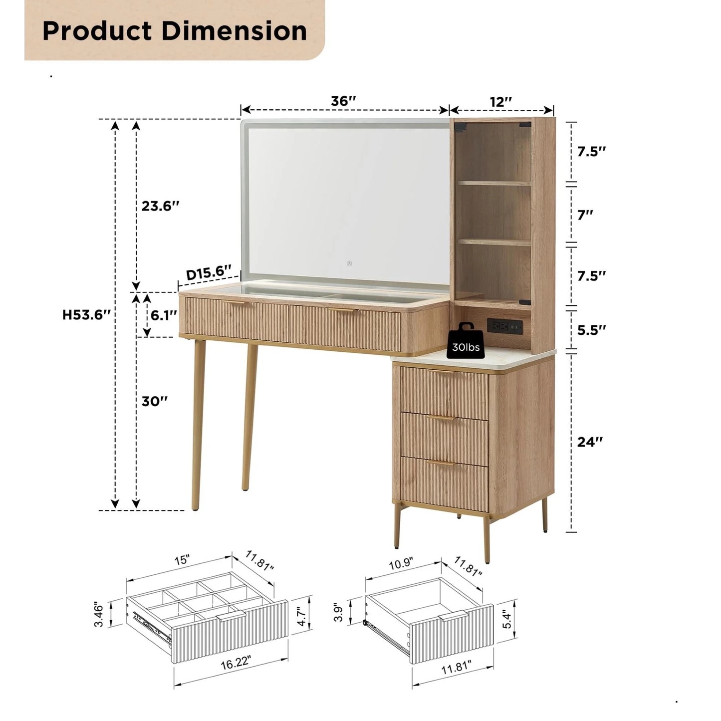 VanitySet™ Makeup Vanity Desk